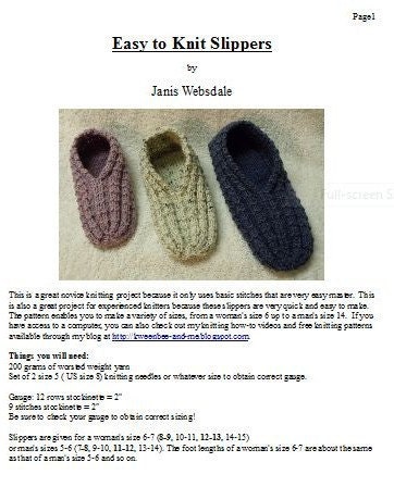 Free knitting loom patterns. Slippers that are easy to make
