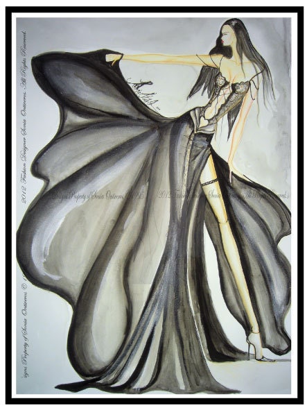 Watercolor Fashion Illustration Limited signed by artist