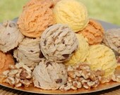 THANKSGIVING COOKIE ASSORTMENT, Ulljas shortbread cookies for the Fall...Pumpkin pie harvest, Creme Brulee, and the Triple Chocolate-chip Walnut cookie in one bag...YUM