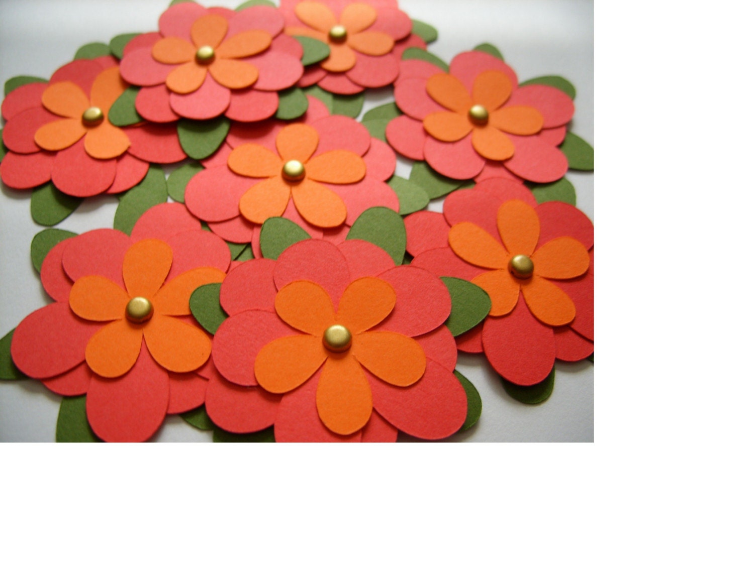 PIF - Set of 8  1 1/2 Red Flowers