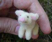 Tiny Needle Felted Piglet, Waldorf inspired wool creation