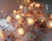 White Rose Flower Party Twinkle Lights - 35 Bulbs