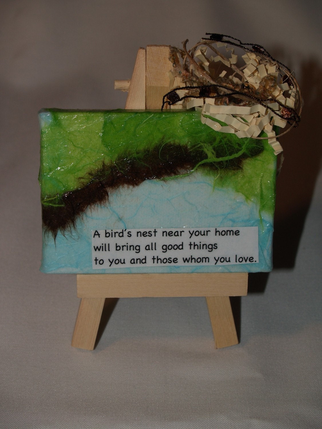 Bird's Nest,  3D Mixed Media Collage Assemblage (original)