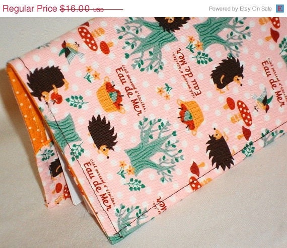 ON SALE -- 20% OFF Cute Hedgehog Weekly Planner 2012 -- Purse Size Journal / Calendar (Eau de Mer)