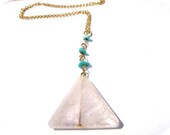 MOHEGAN SKY - triangle quartz with turquoise