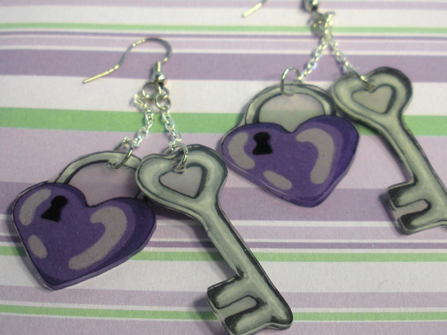 Lock and Key Heart Earrings