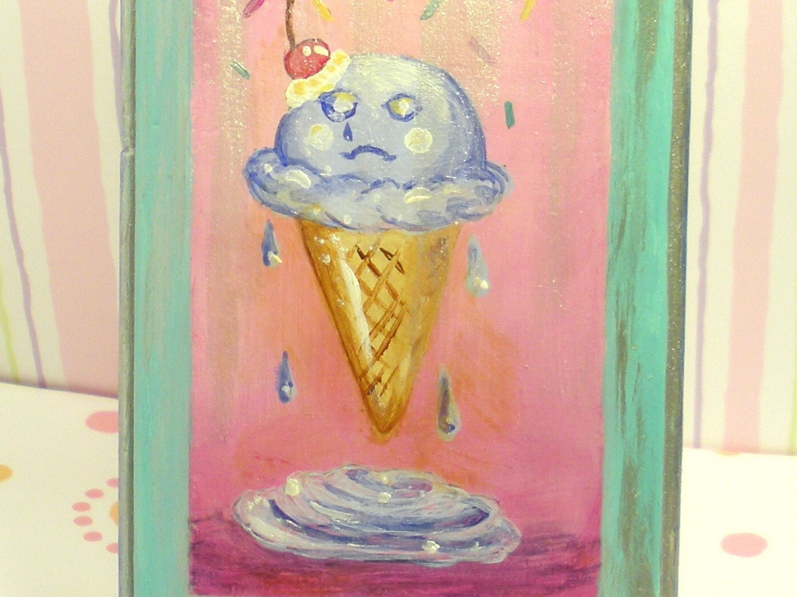 Sad Ice Cream Original Painting