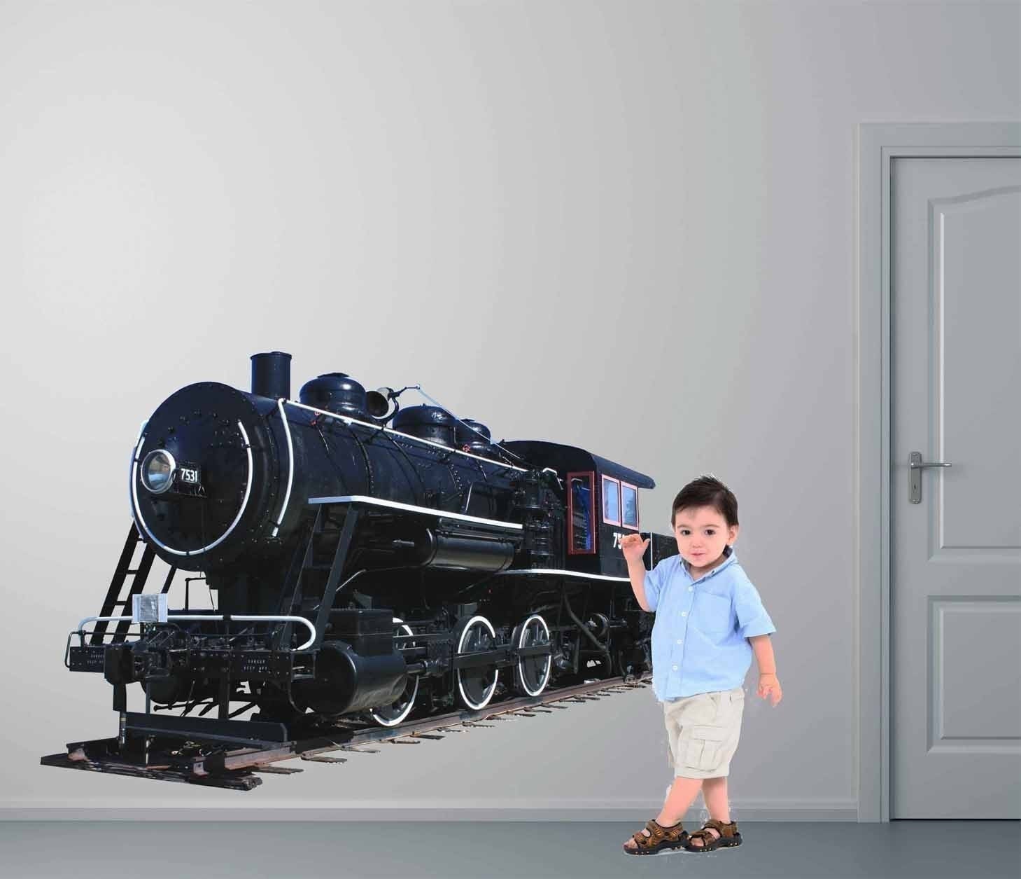 Train Wall Graphic- Reusable Wall Sticker, 21x32, Transportation, Child Decor, Art