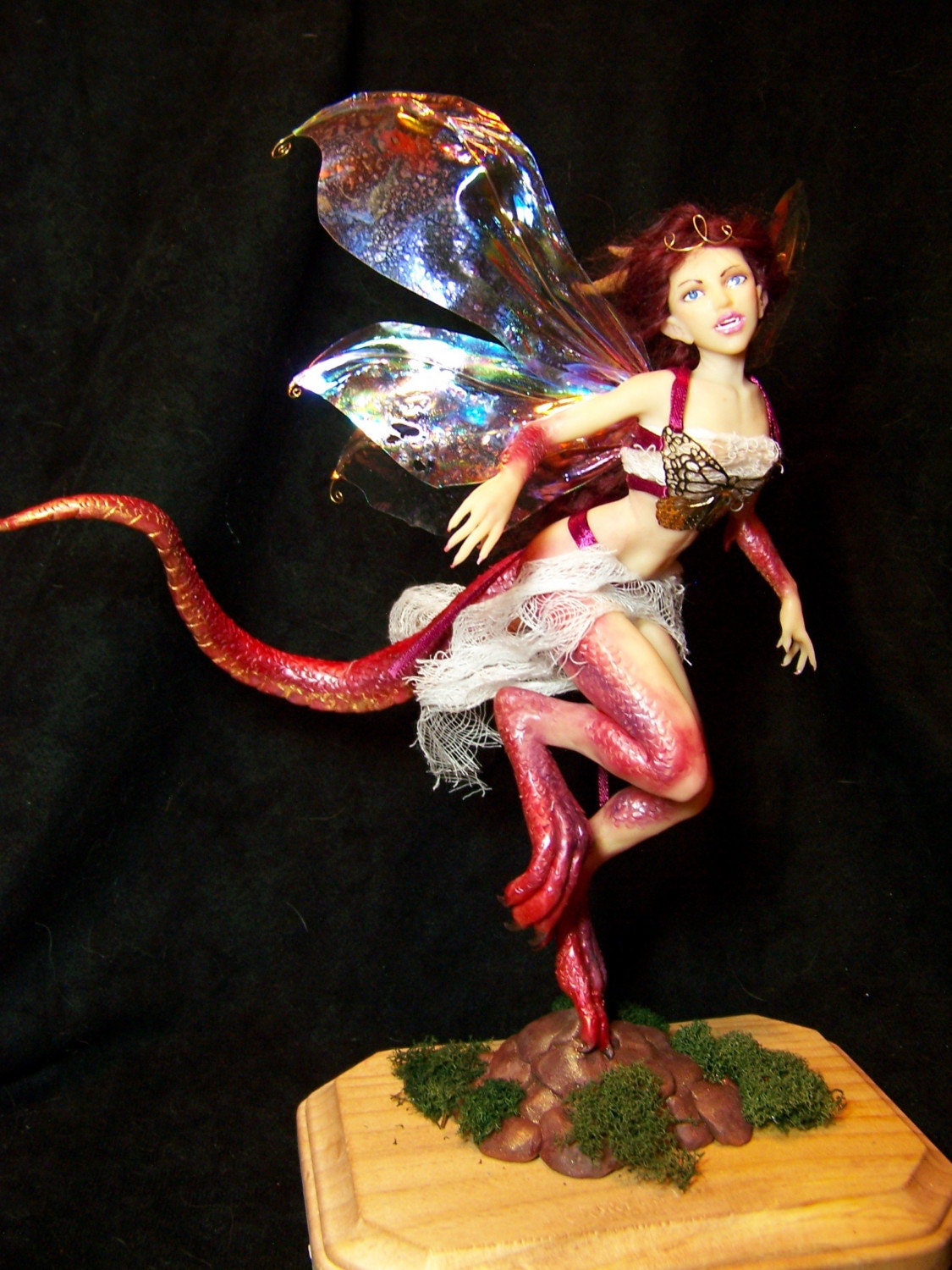 OOAK DRAGON FAIRY faerie fantasy polymer clay art doll by Kate Sjoberg