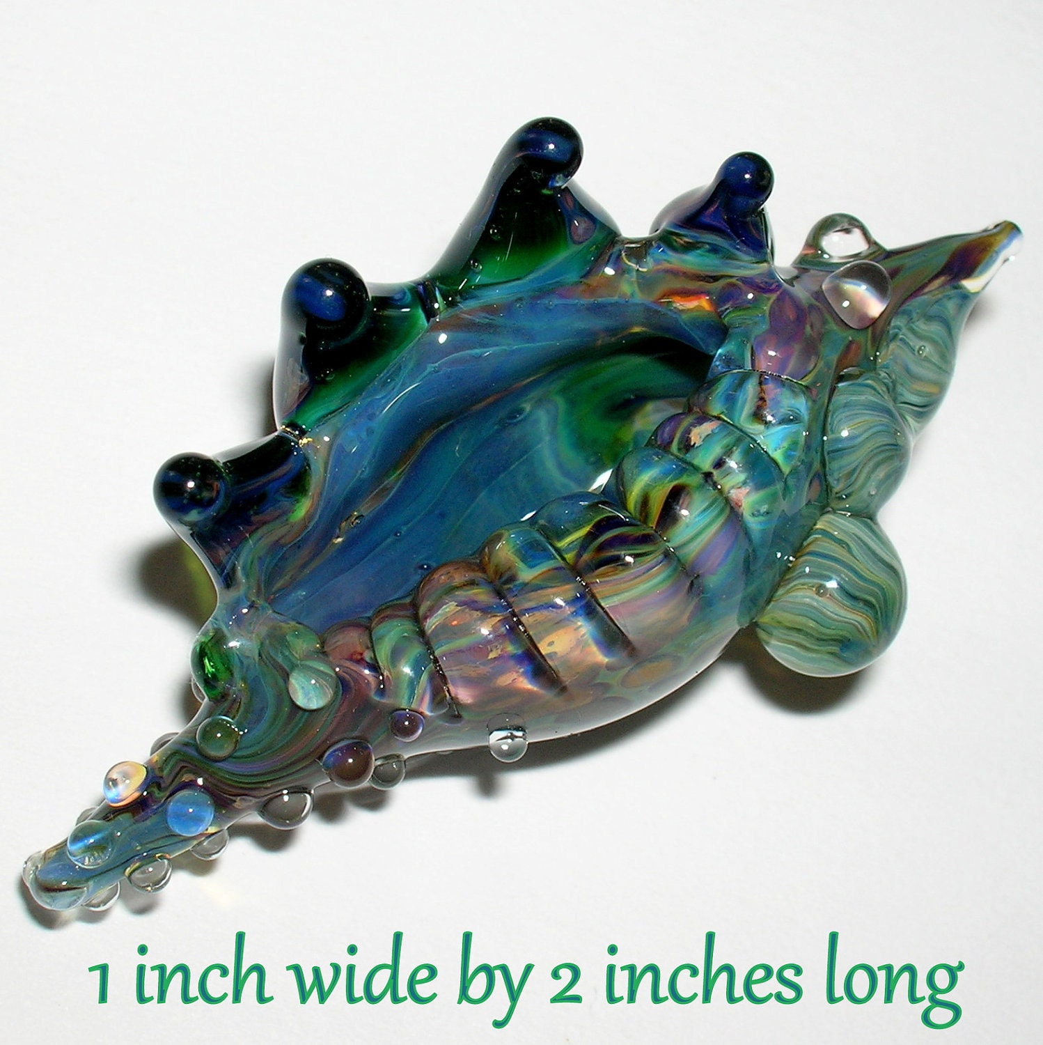 Beau Hawn Lampwork boro bead pendant GLASSADDICT borosilicate SHELL Pendant