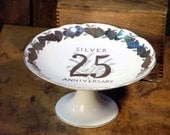 Silver Wedding Anniversary Cake Stand By Norcrest Vintage Party Ware 1970s