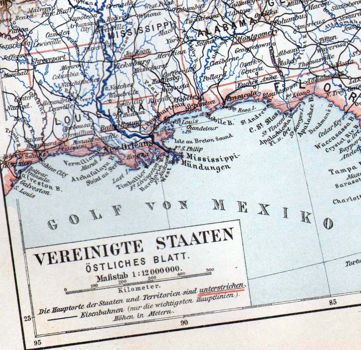United States Eastern Seaboard Map 1906 Edwardian Antique North America USA Cartography To Frame