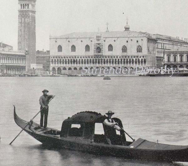 Doge Palace & Bridge Of Sighs Venice Italy 1890 Vintage Victorian Gothic Architecture Rotogravure Illustration to Frame