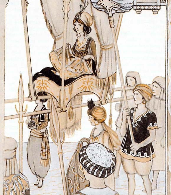 Beautiful Buddir Al Buddoor Persian Princess Arabian Nights 1920s Original Children's Print To Frame