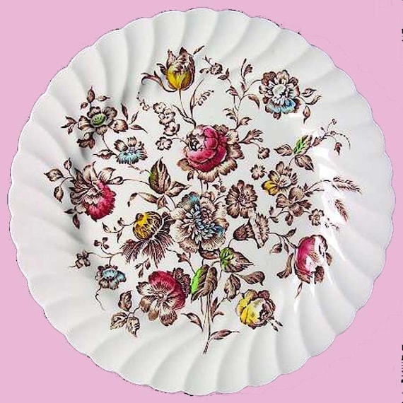 Dinner Plate Staffordshire Bouquet Johnson by SurrenderDorothy
