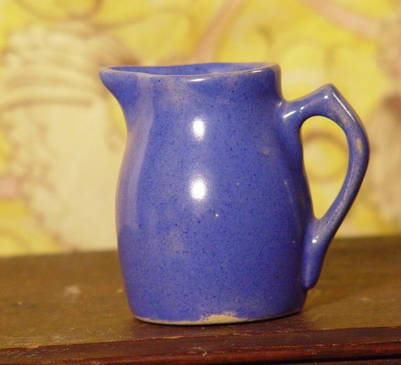 Farmhouse Pitcher Creamer Cobalt Blue Vintage by SurrenderDorothy