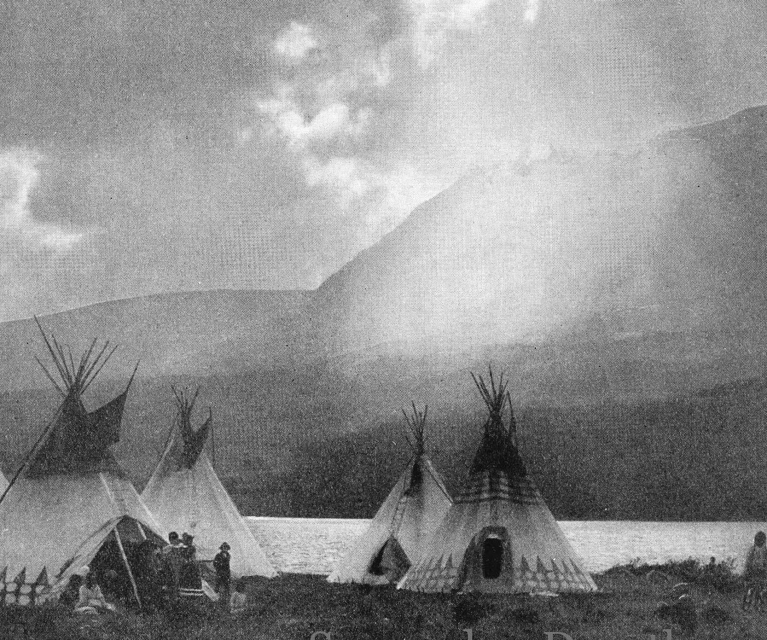 Blackfeet Salishi Kootenai Tribe Native American First People 1928 Vintage Photogravure For Framing