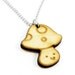 Tiny Mushroom Wood Charm Necklace