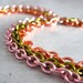 Primavera Chainmail Handflower / Slave Bracelet ( Orange / Pink / Green )