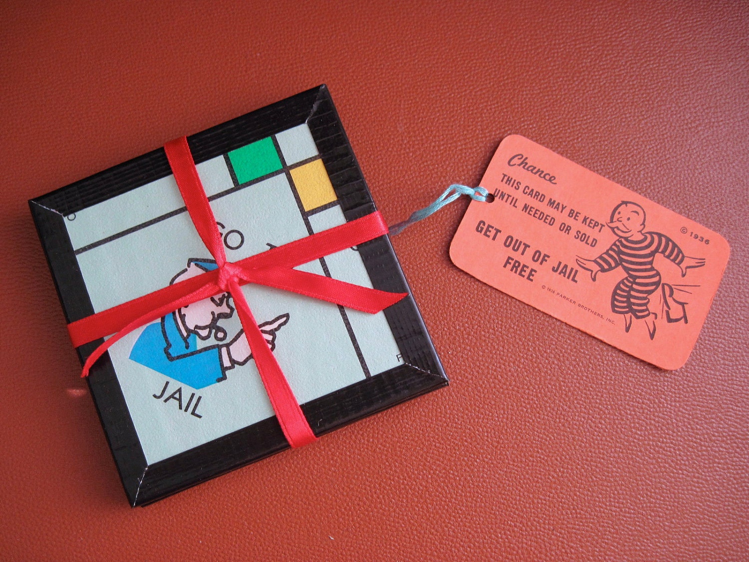Recycled Gift Tags - Monopoly Chance cards