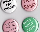 Body Size Equality Activism button pack of 5