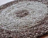 Crochet Area Rug - Brown and White Flecks