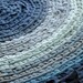 T Shirt Rug by EKRA Steel and Midnight Navy Blue Round Crochet Upcycled Area Mat