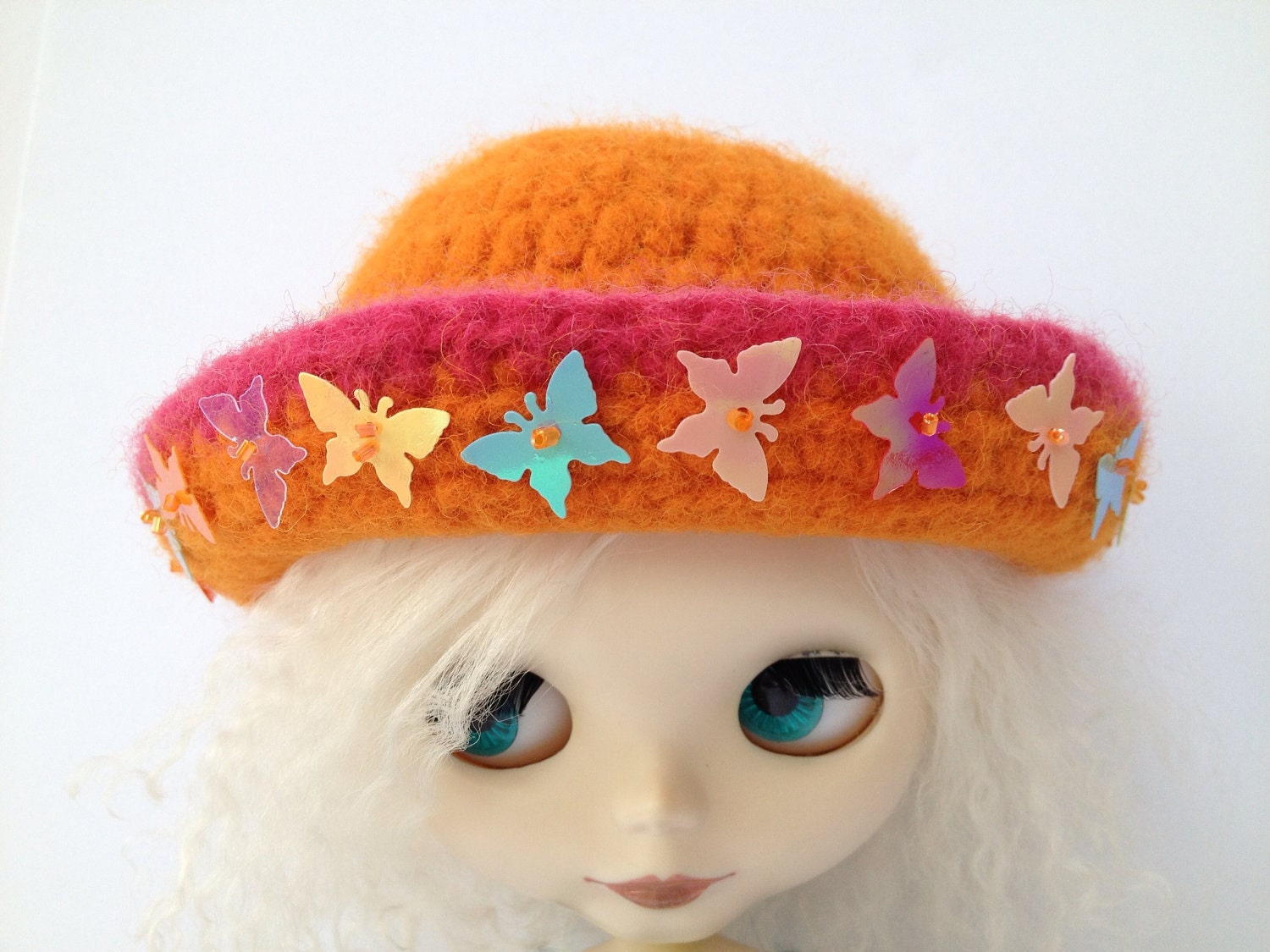 S A L E - Summer Sweeties - Felted bowler hat for Blythe