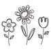 3 Doodle Flowers Vinyl Decal MEDIUM