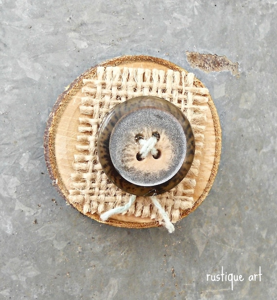 Rustic Magnet with Threaded Button