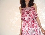 Pink Roses and Fans Dress - S-M