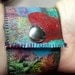 Painted and Stitched Canvas Cuff Bracelet - Cityscape