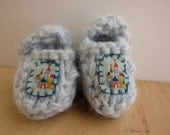 King's Castle Blue Baby Booties 0-3 months