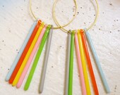 Starburst Sticks Dangle Hoop Earrings