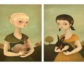 Mysterious Girls from The Black Apple - Rabbit Portraits Print Set