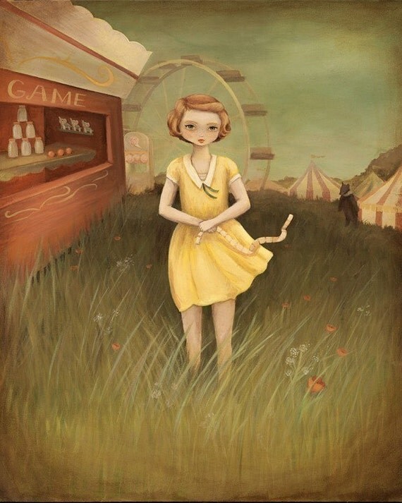 Carnival and Circus Art from The Black Apple - Lost on the Midway Print 8x10