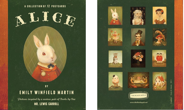 Alice in Wonderland Postcard Collection from The Black Apple