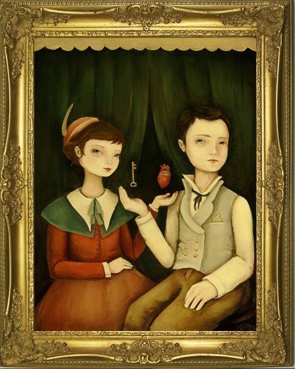 Heart and Key Print 8x10