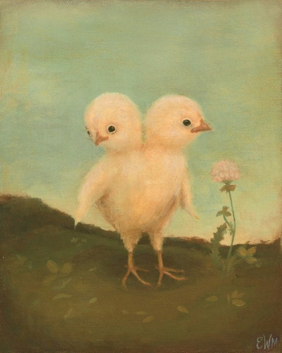 Two Headed Chick Print 8x10