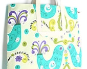Sydney Large Over The Shoulder Bag - Peacocks Turquoise and Lime