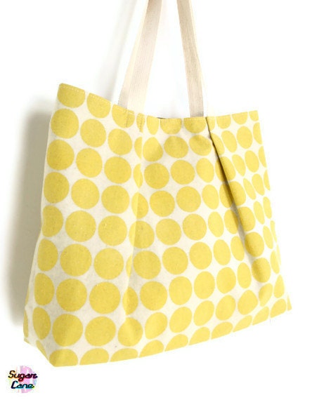 Polka Dotty Shoulder Handbag - Sunshine Lemon Spots