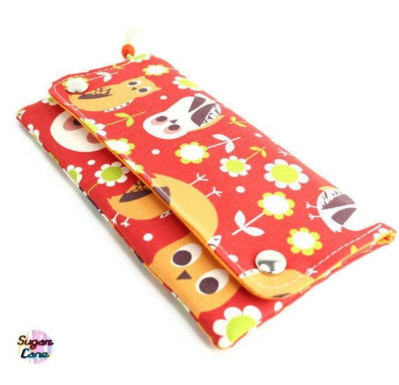 Multi Pocket Organizer Wallet Plus - What A Hoot Orange