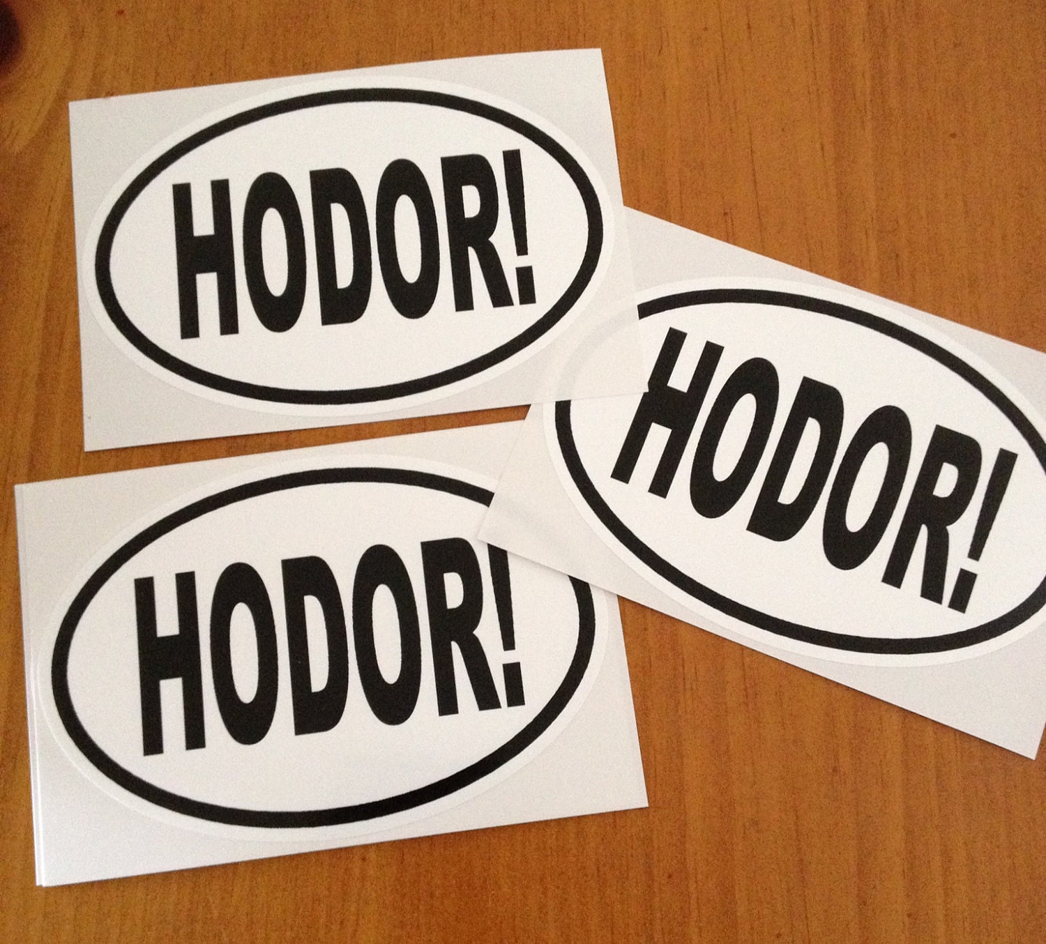 Hodor GOT Game of Thrones oval bumper sticker