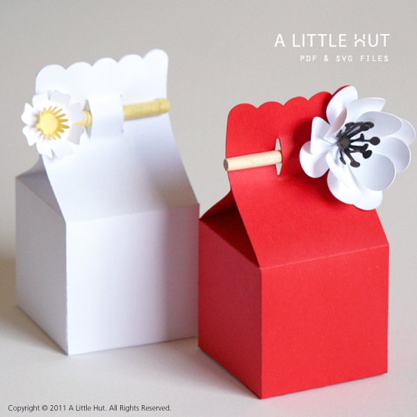 Slide Lock Favor Boxes - SVG or PDF files