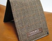 Deluxe Metro Man Bifold Wallet with SNAP POCKET --- Cognac Plaid
