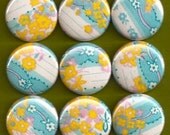 One Inch Magnet Set - Vintage Fabric Flowers