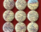 One Inch Magnet Set - Vintage Maps - Pennsylvania