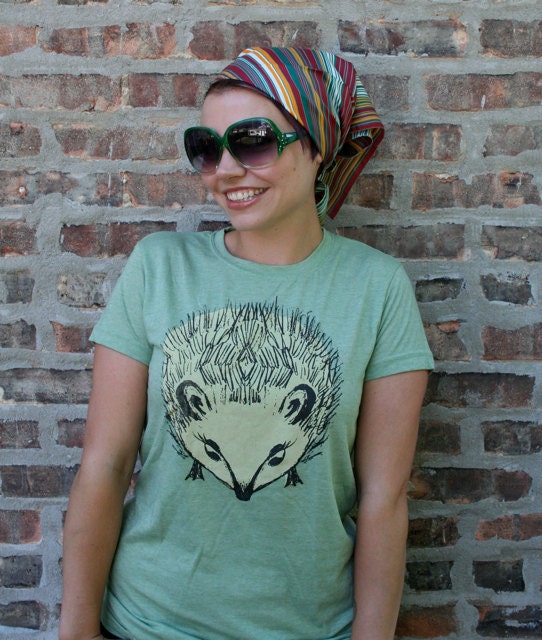 SALE - Hedgehog t-shirt for women in XS, and S