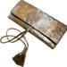 ALEXIS Tassel Clutch in Metallic Gold Bronze Silver Snake Leather. SALE