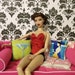 Miniature Retro Doll Pillows Set of 2 for Blythe Pullip Barbie Fashion Royalty Momoko BJD